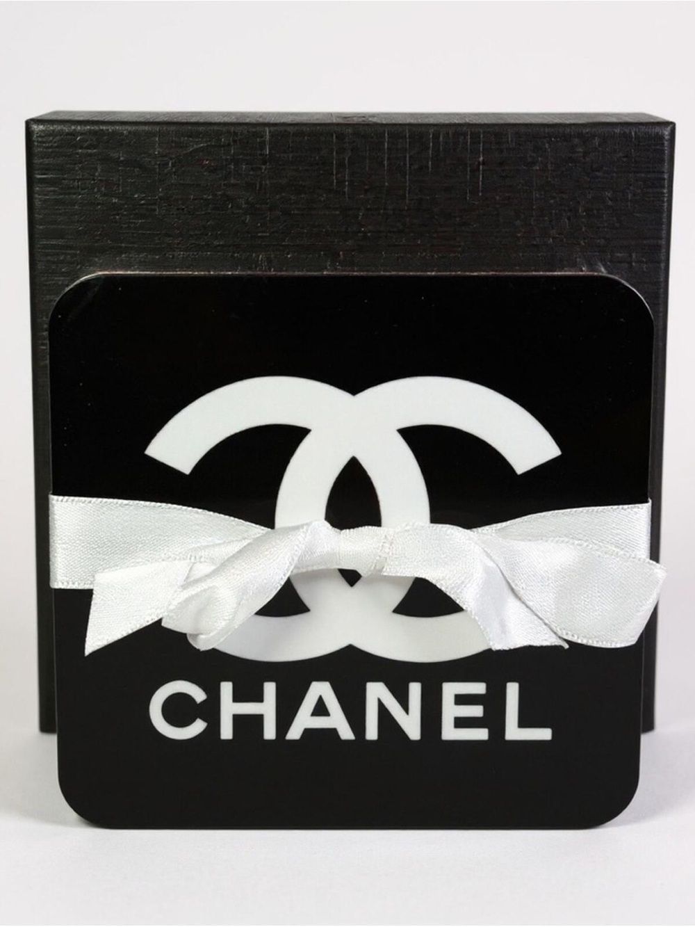 Chanel Logo Novelty Fashion Coaster Set - Set of 4 Glossy Coasters - Picture 6 of 7